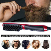 Load image into Gallery viewer, Hair Straight Styler - Multifunctional Beard Straightener Styler Brush Men Heat Hair Ceramic Curler Electric Hot Comb Care Machine