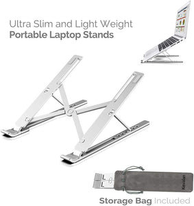 Ergonomic Laptop Stand - Adjustable Foldable Premium Aluminium Stand for upto 17 Inch Laptop
