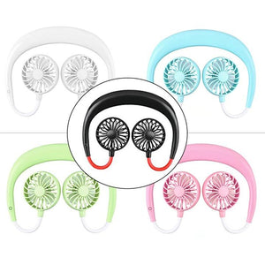 Portable Hanging Neck Sports Fan - Mini USB Portable Neckband With Rechargeable Battery Small Air Cooler Conditioner