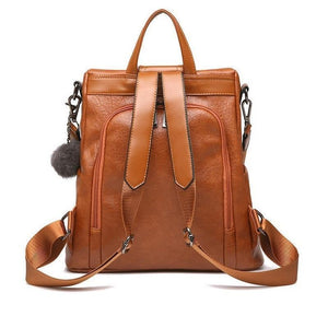 PREMIUM Premium Leather Three Way Anti-Thief Women's Backpack